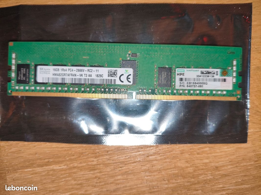 Mémoire DDR4 32 Go (16x2) HPE 2666 Mhz (image 1)