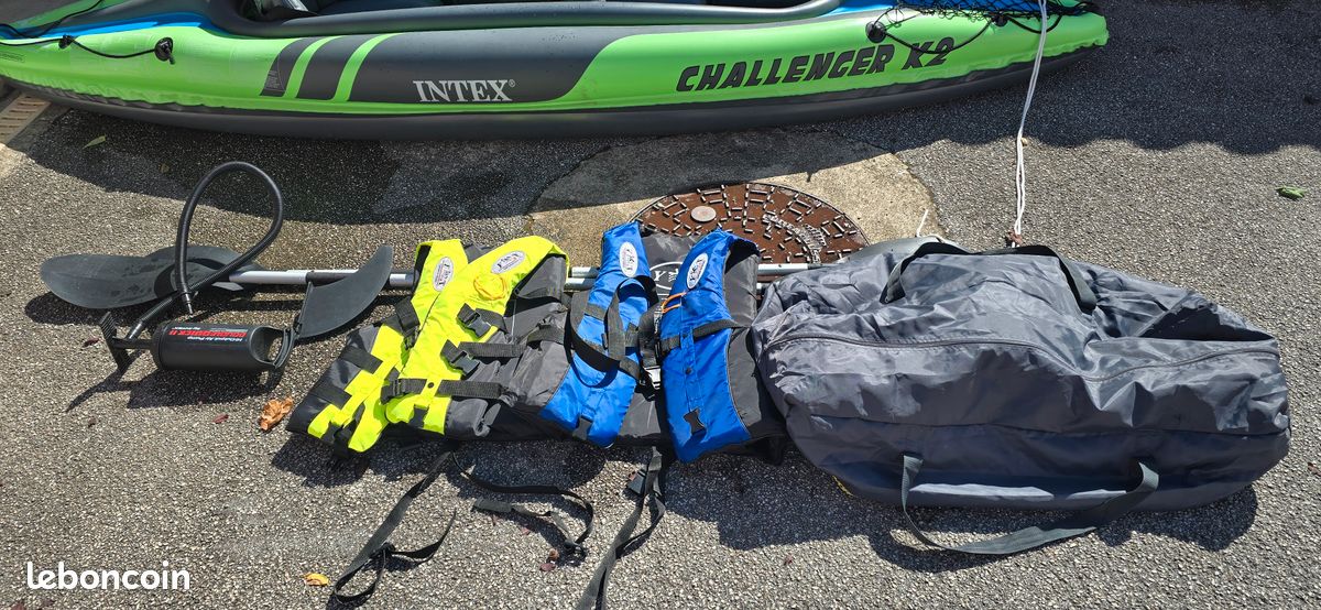 Kayak Gonflable Intex Challenger K2 – 2 Places, Kit Complet Avec Pagaies Et Pompe – Neuf