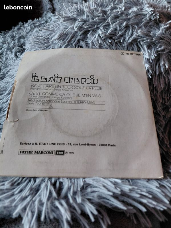 Vinyle 45 tours il était une fois, viens faire un tour qous la pluie (image 2)