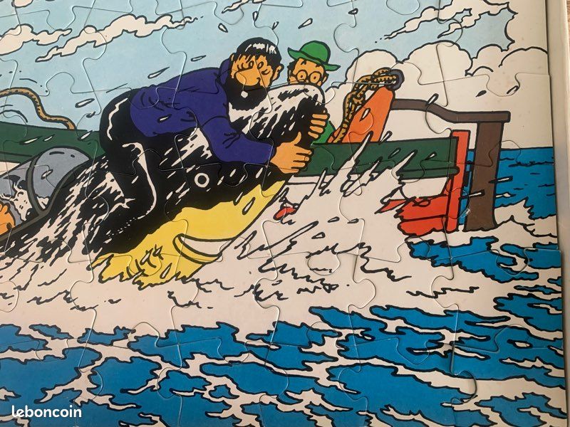 Coffret Puzzle Tintin 250 Pièces - Trésor De Rackham Le Rouge - Nathan 1992 Sous Cello