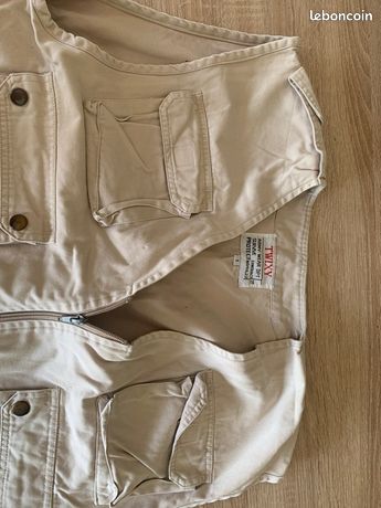 Gilet de pêche Ausable XL beige occasion, usure vintage - eBay