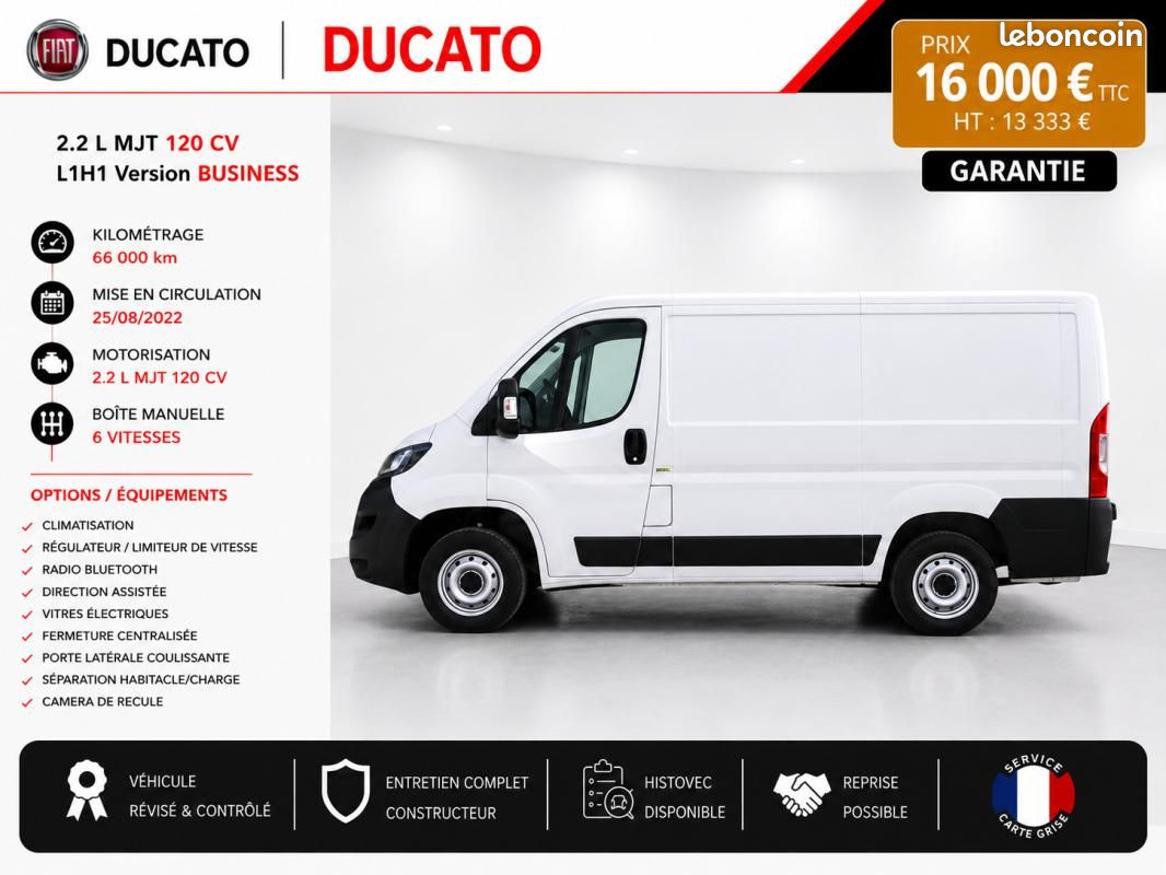 Fiat Ducato 2° Main / 2.2L MJT 120cv Pack business L1H1 CLIM/REGUL/LIMIT IDEM JUMPER BOXER SPRINT... (image 2)