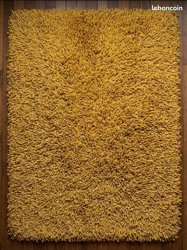 Tapis Shaggy NEUF 100x150 cm Jaune Moutarde - JBY Creation Bergen⁠ (image 1)