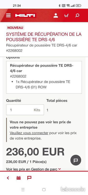 Récupérateur poussière hilti TE DRS 4/6 (image 3)
