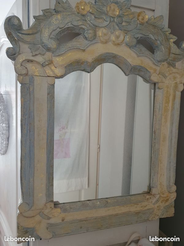 Miroir Mural Ovale Style Antique Et Shabby Chic - Cadre Doré 26x22cm Neuf