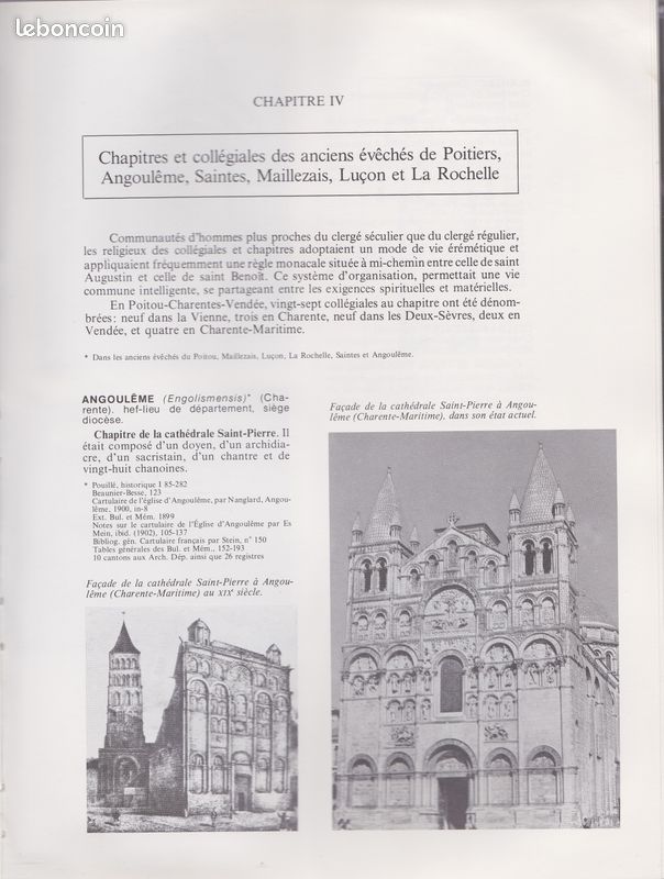 ABBAYES, PRIEURES et COMMANDERIES du IVè au XVIIIè en POITOU - CHARENTES - F . SEMUR - 1984 (image 7)