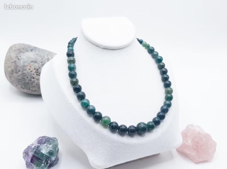 Collier en Agate Mousse Naturelle (image 3)
