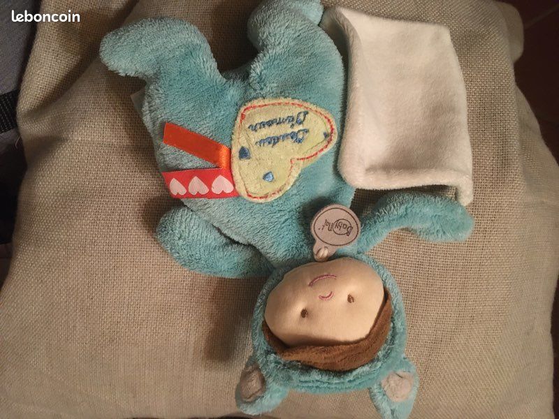 Doudou Babynat doudou poupée déguisée bleue lapin (image 1)