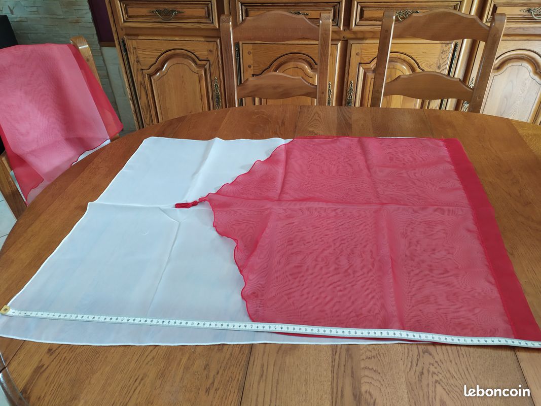 Rideau voilage blanc et rouge (image 6)