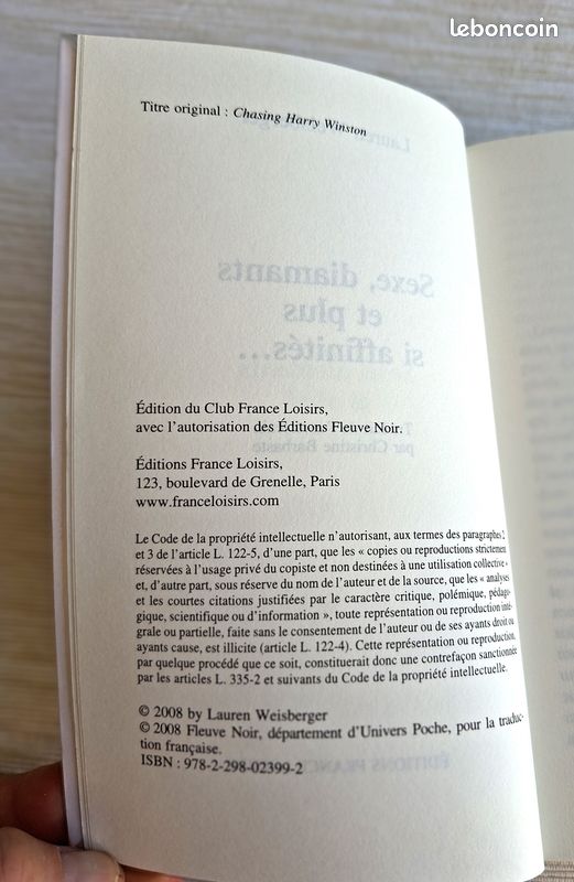 Livre "Sexe, Diamants et Plus si Affinités" de Lauren WEISBERGER (image 6)