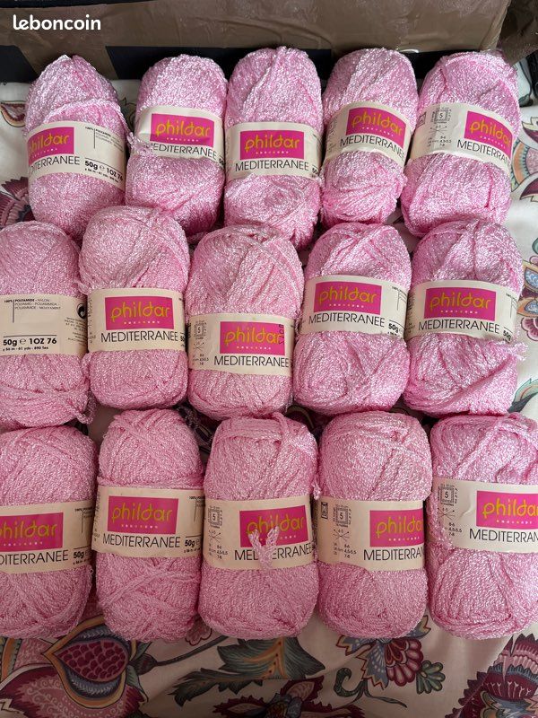 15 Pelotes De Laine Phildar Frimas – Couleur Prune – Lot Idéal Pour Tricot Et Crochet