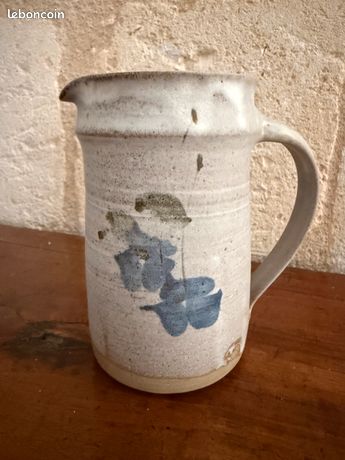 Pichet Grès Gris – Céramique, 1 Litre, Hauteur 20 Cm, Occasion