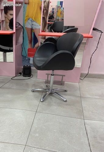 Fauteuil de coiffure noir arrondi nelson mobilier salon de coiffure (image 2)