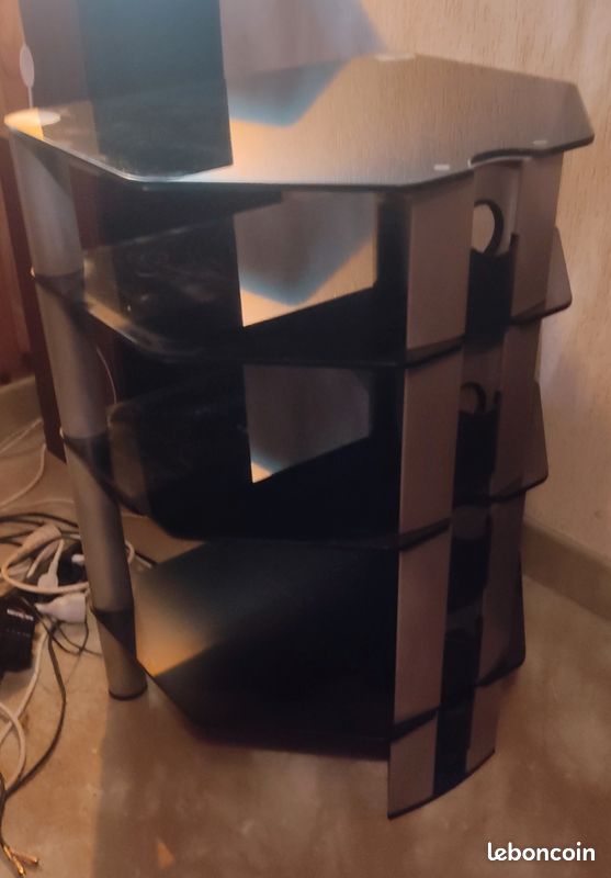 Meuble hifi audiophile metal et verre (image 3)