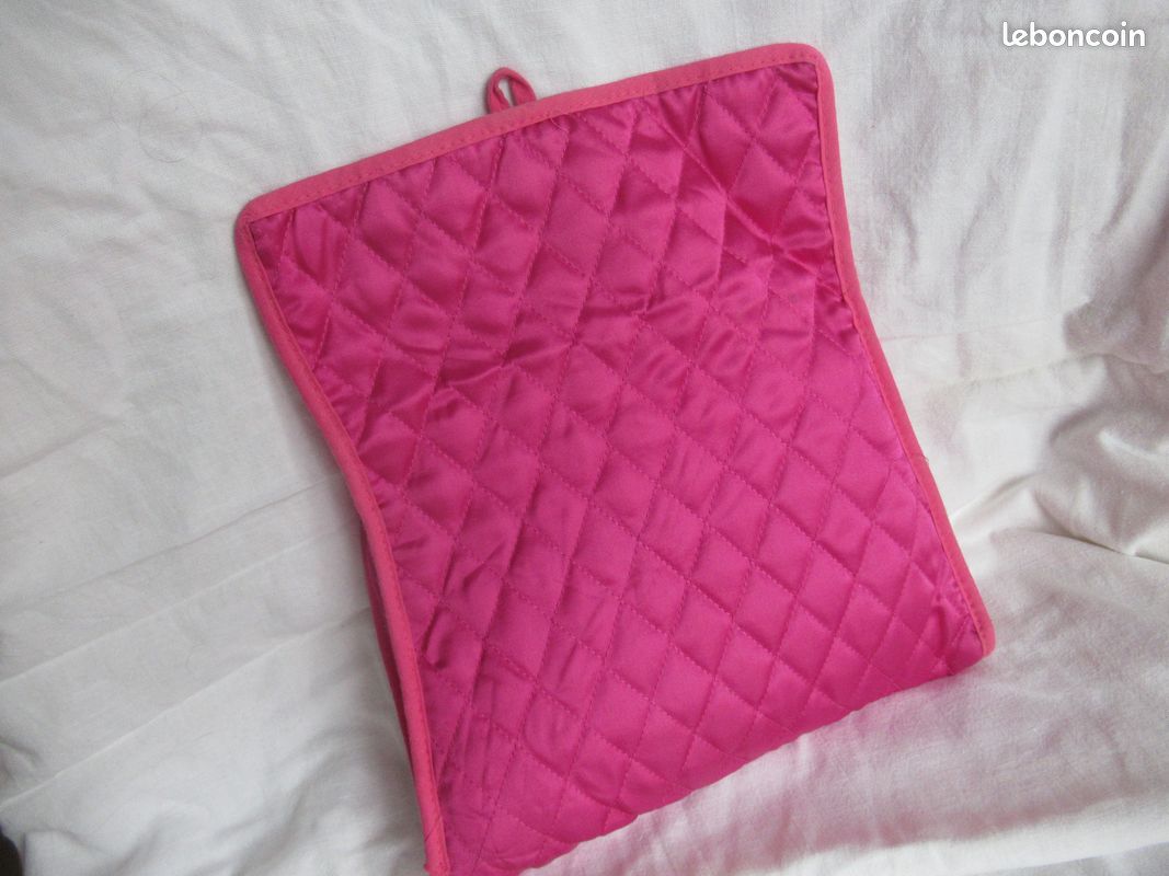 Pochette rose trousse sac de soirée Noel bouton doré (image 3)