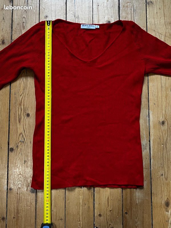 Maillot manches chauve-souris rouge (image 7)