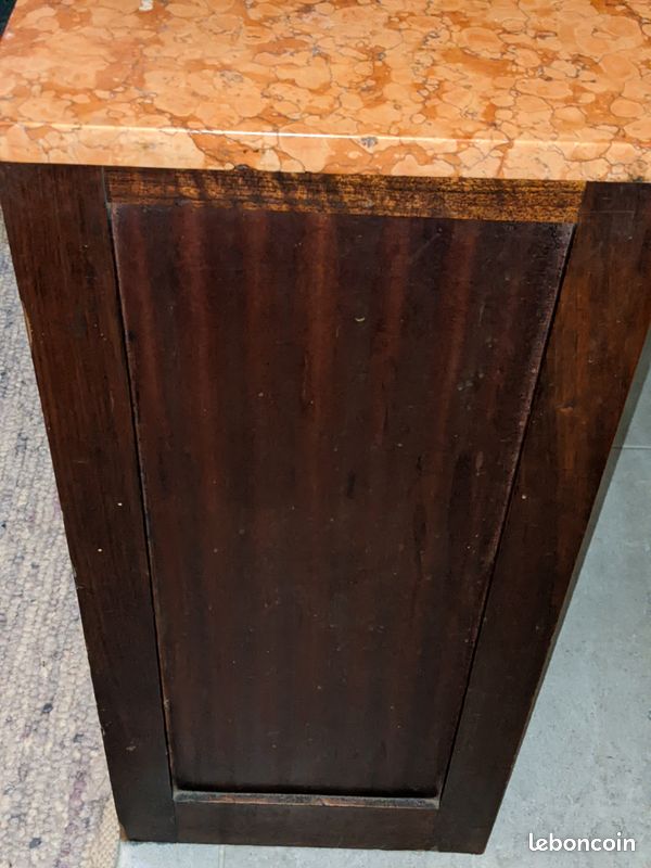 Chevets art nouveau circa 1930 marbre, bois et laiton ou cuivre jaune (image 4)