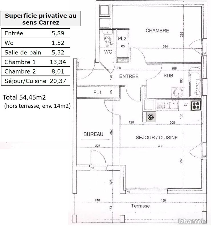 Appartement 3 pièces 54 m² · à Rennes · 54,5 m² · 925 €/mois