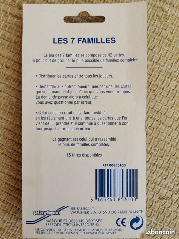 Jeu des 7 familles neuf sous emballage (image 2)