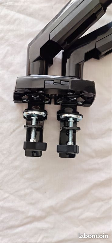 Invision Support Écran PC pour 19 à 32 Pouces, Réglage Hauteur sans Outil Bras avec Incline, Pivote et Tourne, VESA 75 et 100mm, Pince de Bureau, Capacité de Charge 2-9kg (MX400 Bras Double) (image 3)