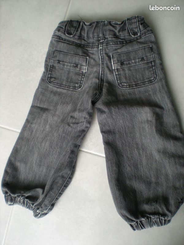 Pantalon en jean gris noir, fille (image 3)