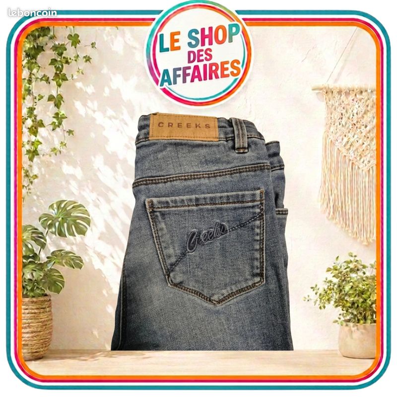 Jean Creeks enfant – Bleu délavé – Coupe slim – 10 ans (image 5)