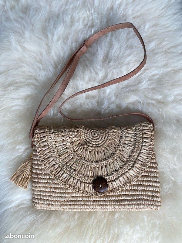 Joli sac / pochette en raphia artisanat malgache neuf (image 3)