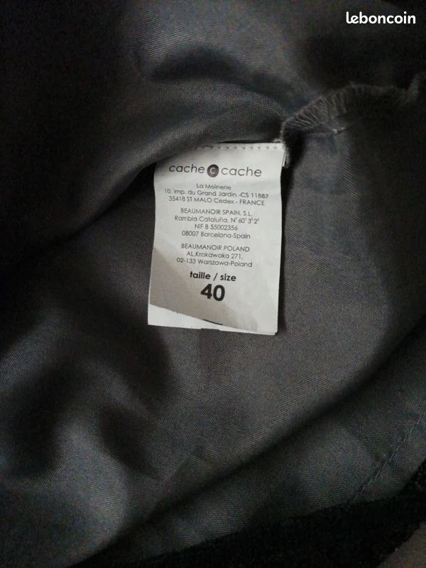 Robe cache cache T40 noire TBE (image 7)