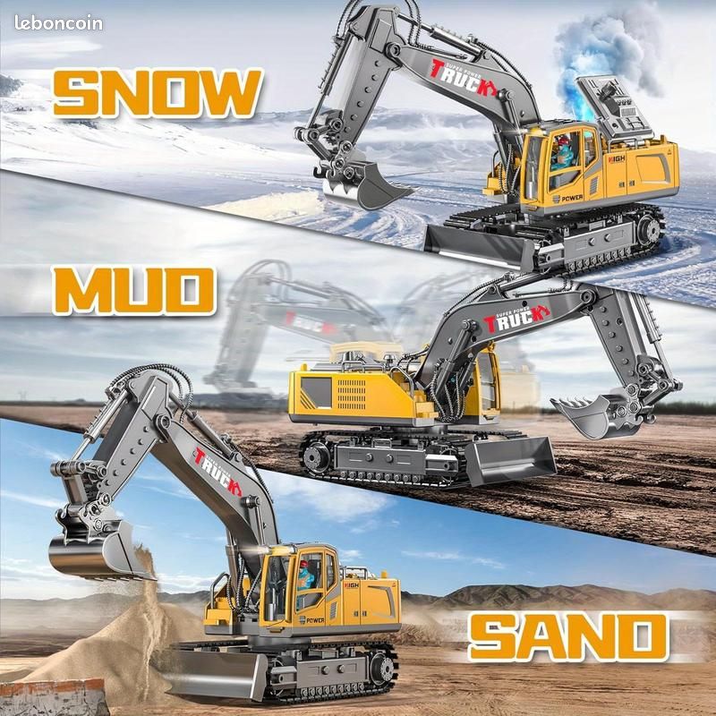 Herenear Grue Telecommandée, Hauteur 140 CM RC Grue à Tour Géante, 360 Degrés De Rotation Gru Crane De Chantier Enfant avec Lumières pour Enfants