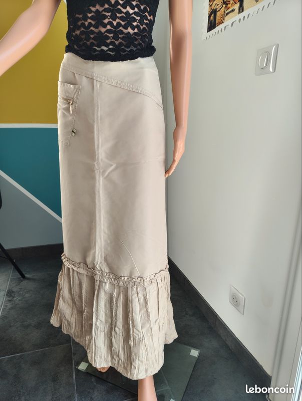 Jupe Femme Gap Beige – Taille 1 – Coupe A-line – Longueur Genou – Très Bon état