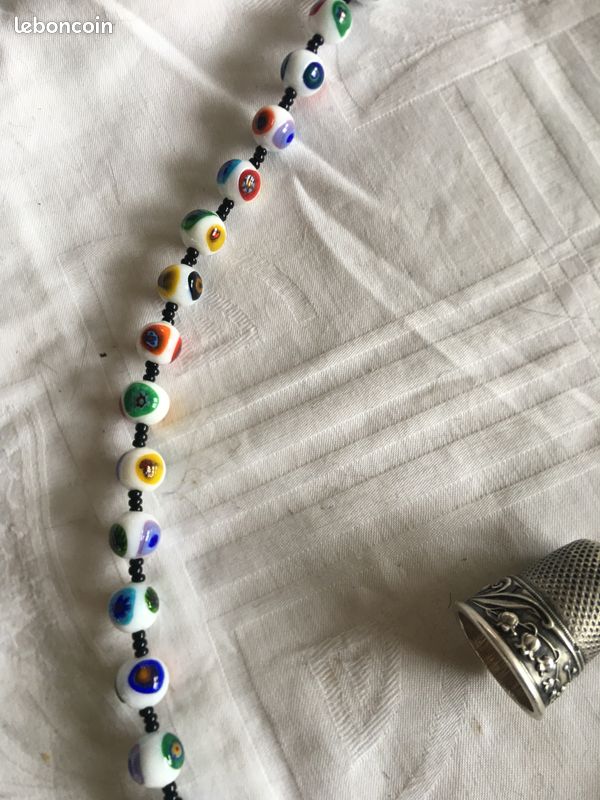 Collier Murano multi rang – cristal de verre & argent 925
