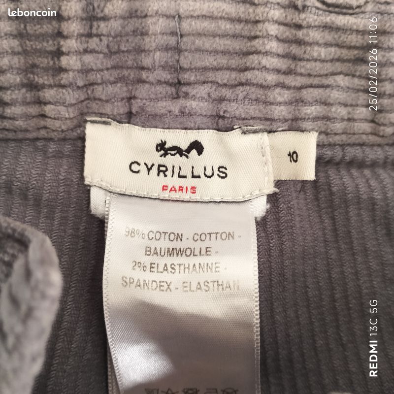 Lot Cyrillus Fille : Débardeur + Gilet Rayés Rouge Et Blanc Taille 10 Ans (140)