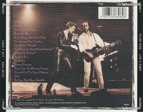 Cd Celine Dion – Live A Paris (etat neuf) (image 2)