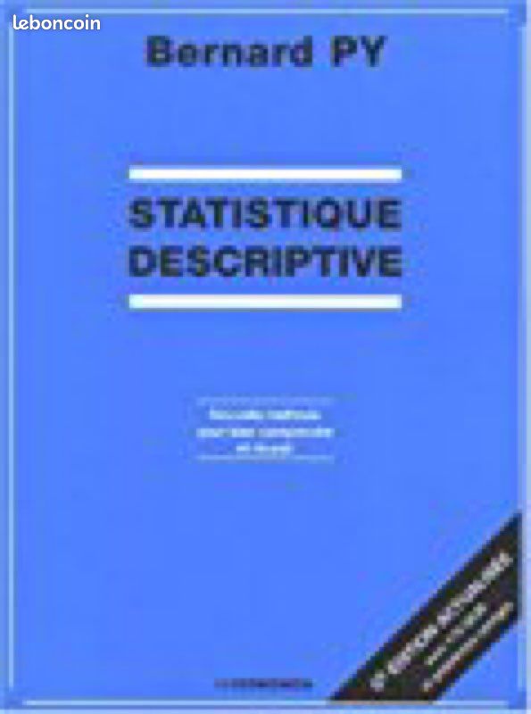 Livre de statistique descriptive Bernard Py à vendre (image 1)