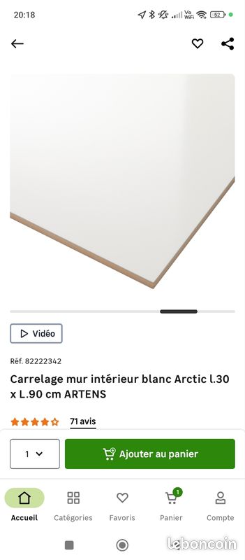 Carrelage blanc artens arctic 30x90 (image 4)