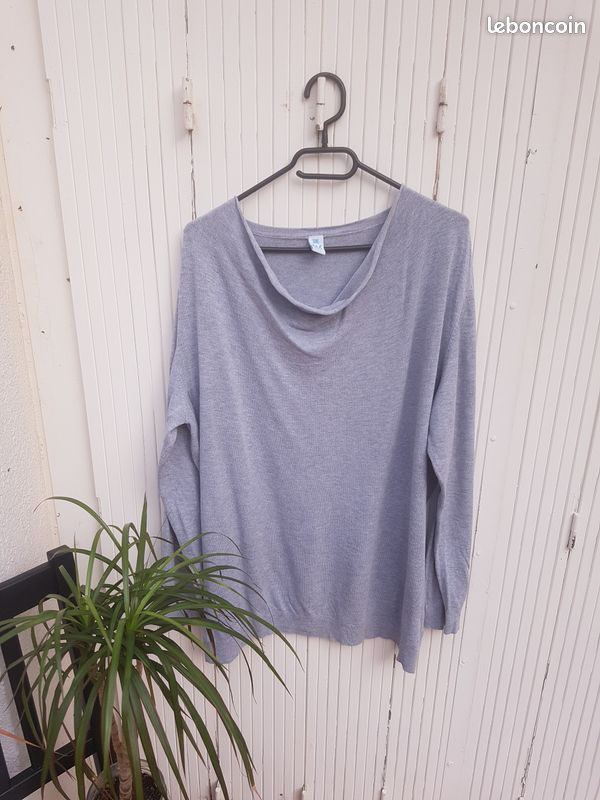 Pull gris clair (image 1)