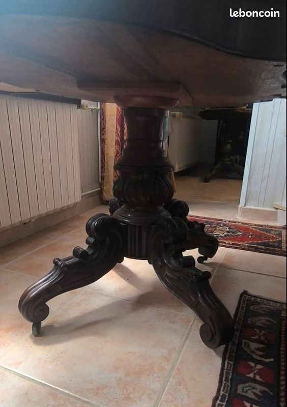 Table violon ancienne Napoléon III en noyer (image 3)