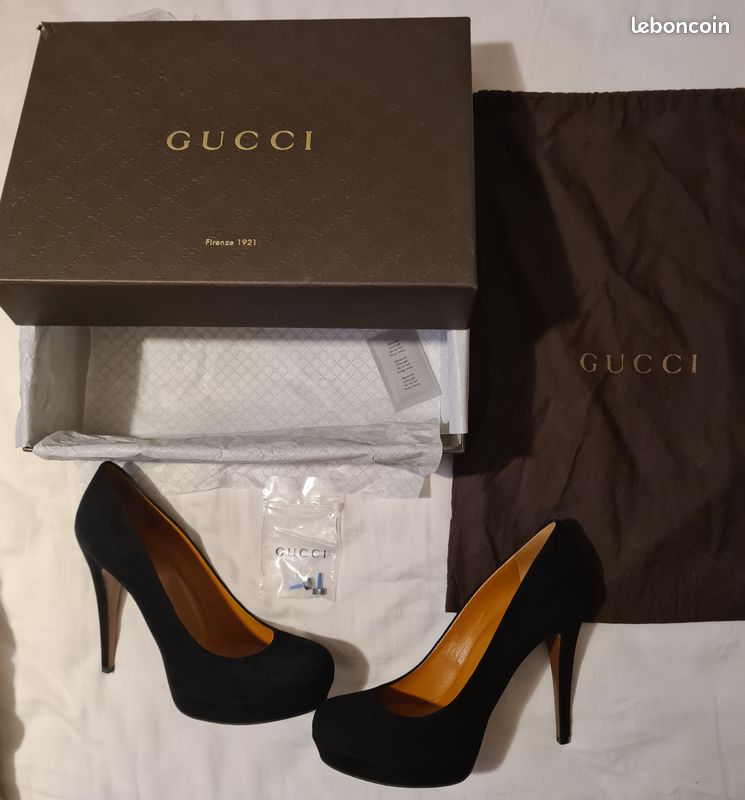 Escarpins cuir et velours noirs Gucci neufs (image 12)