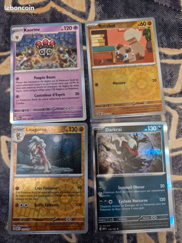 Lot 27 cartes Pokémon Flammes Obsidiennes (OBF) sous sleeve (Bekaglaçon ex) (image 5)