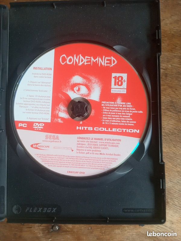Condemned, pc, dvd rom, jeux vidéo, Sega (image 3)
