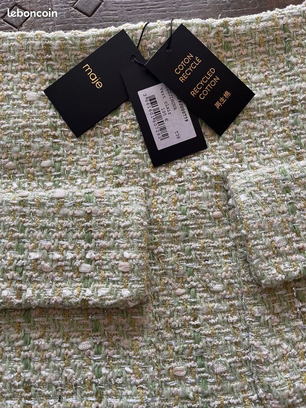 Jupe courte MAJE verte taille M (image 2)