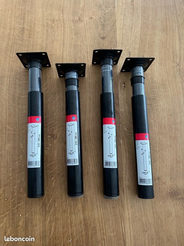 4 pieds réglables 210x350mm CIME noirs, comme neuf (image 1)