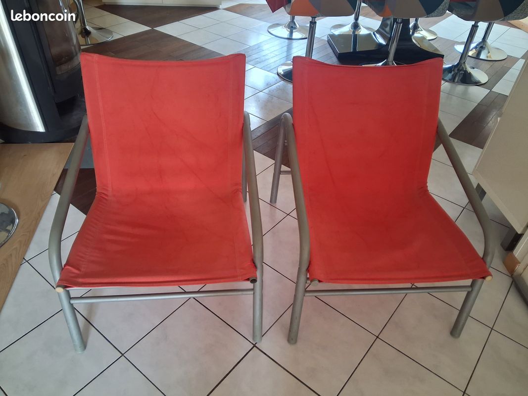 Fauteuils acier, toile tendue (image 1)
