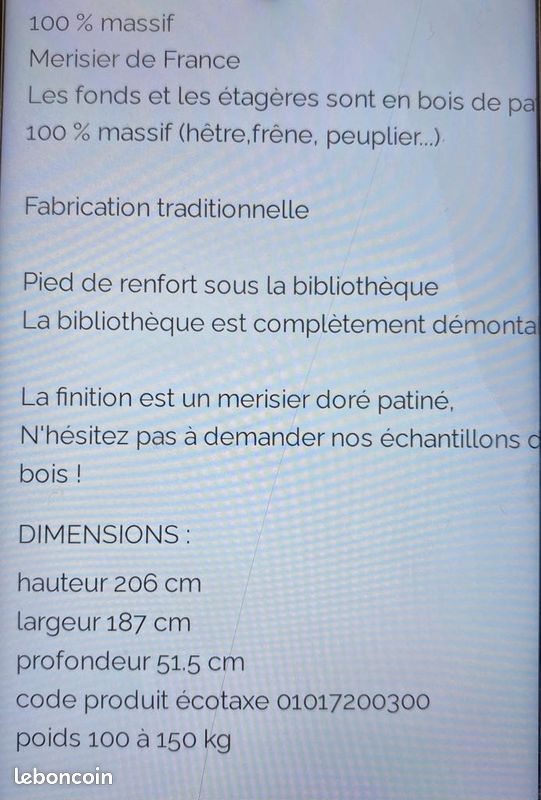 Vend ensemble de salle à manger matière en bois massif (image 2)
