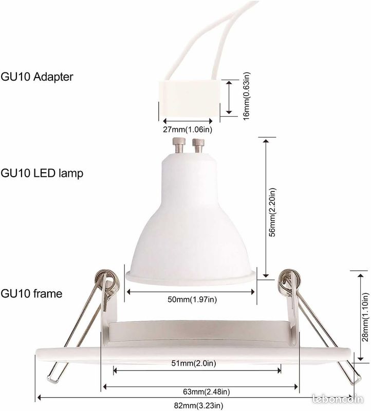 ⚡ Lot de 6 spots LED encastrables REPSN 8W – Blanc chaud 2700K 🔥💡 (image 3)