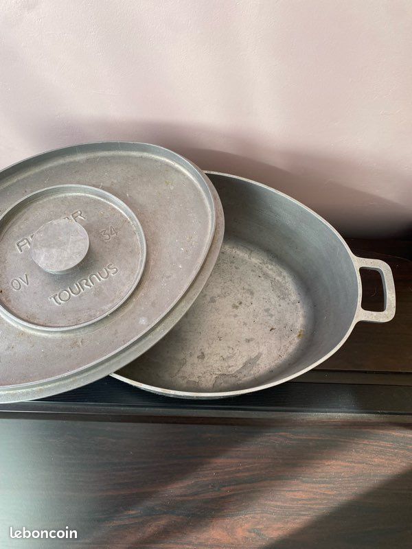 Cocotte En Aluminium Vintage Ardor - Ovale 30x21,5 Cm - Argenté
