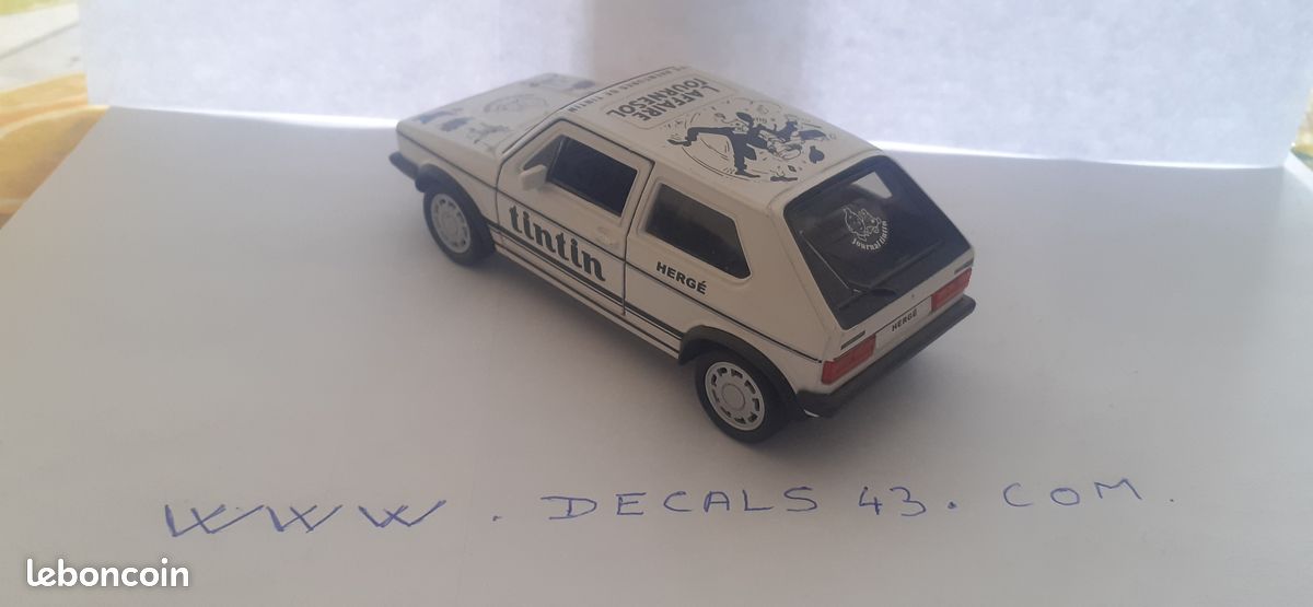 Vw golf gt1 serie 1 les aventures de tinitn sur base welly 1/36 (image 3)