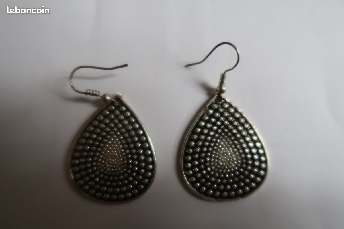 Boucles d'oreille argent massif VINTAGE (image 1)