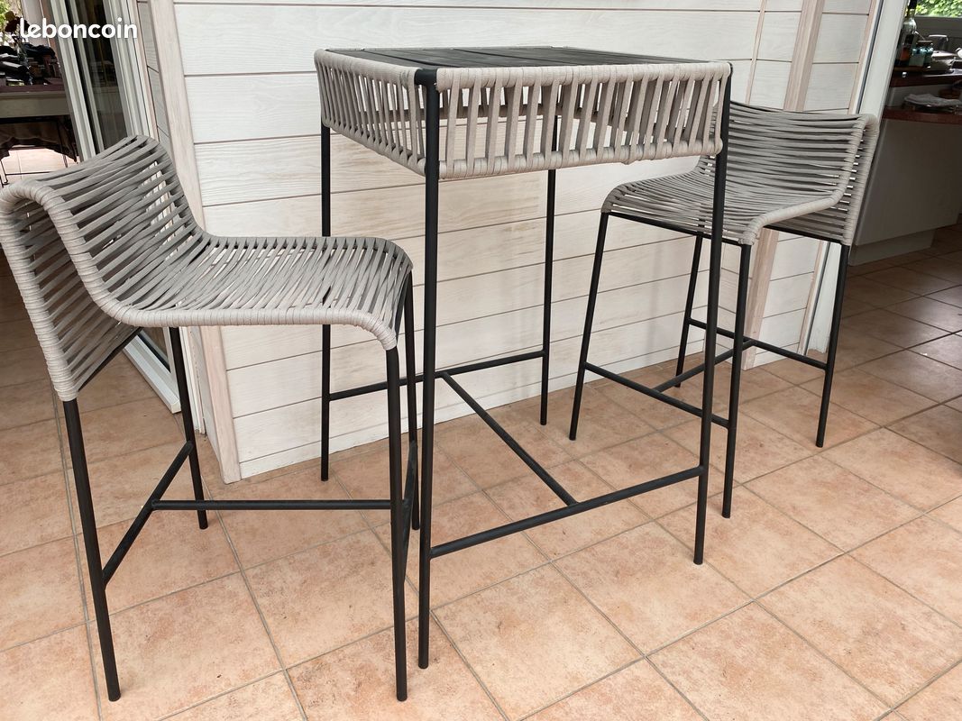 Table haute métal et corde (image 4)