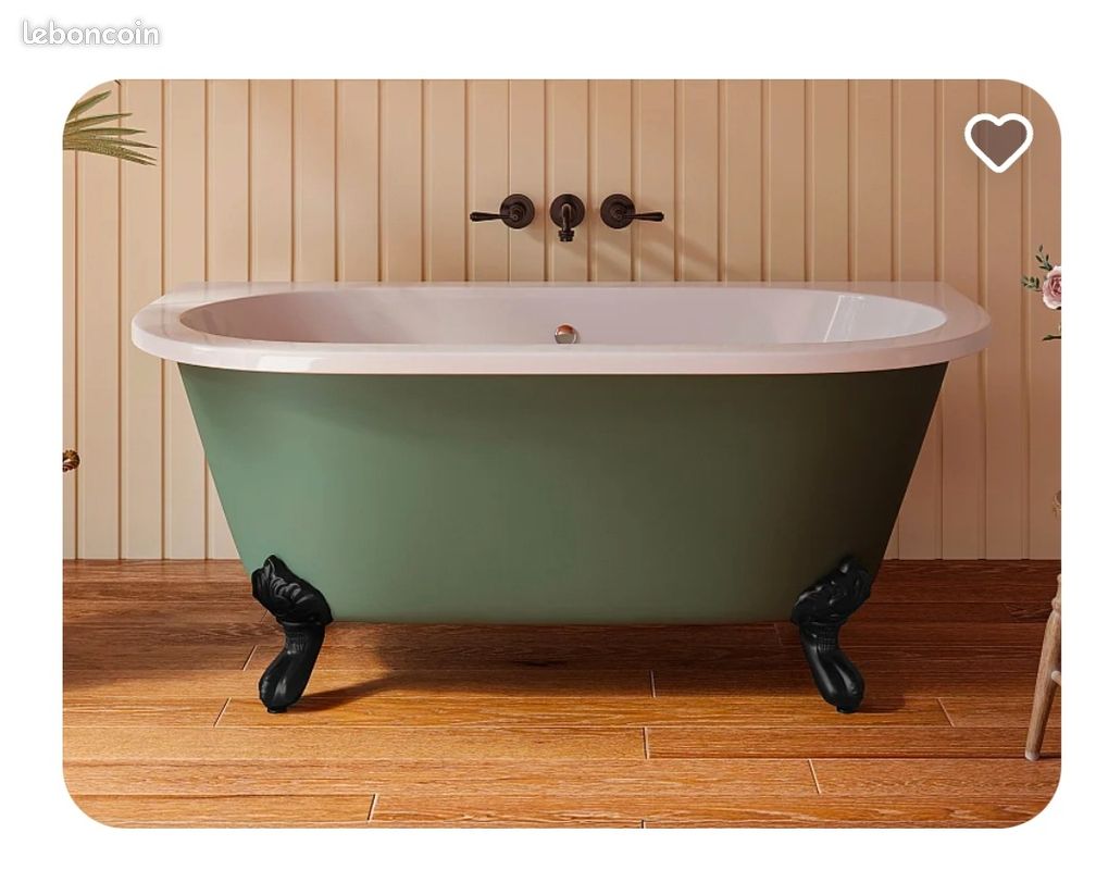 Baignoire sabot rétro pieds de Lion longueur 110 cm (image 3)